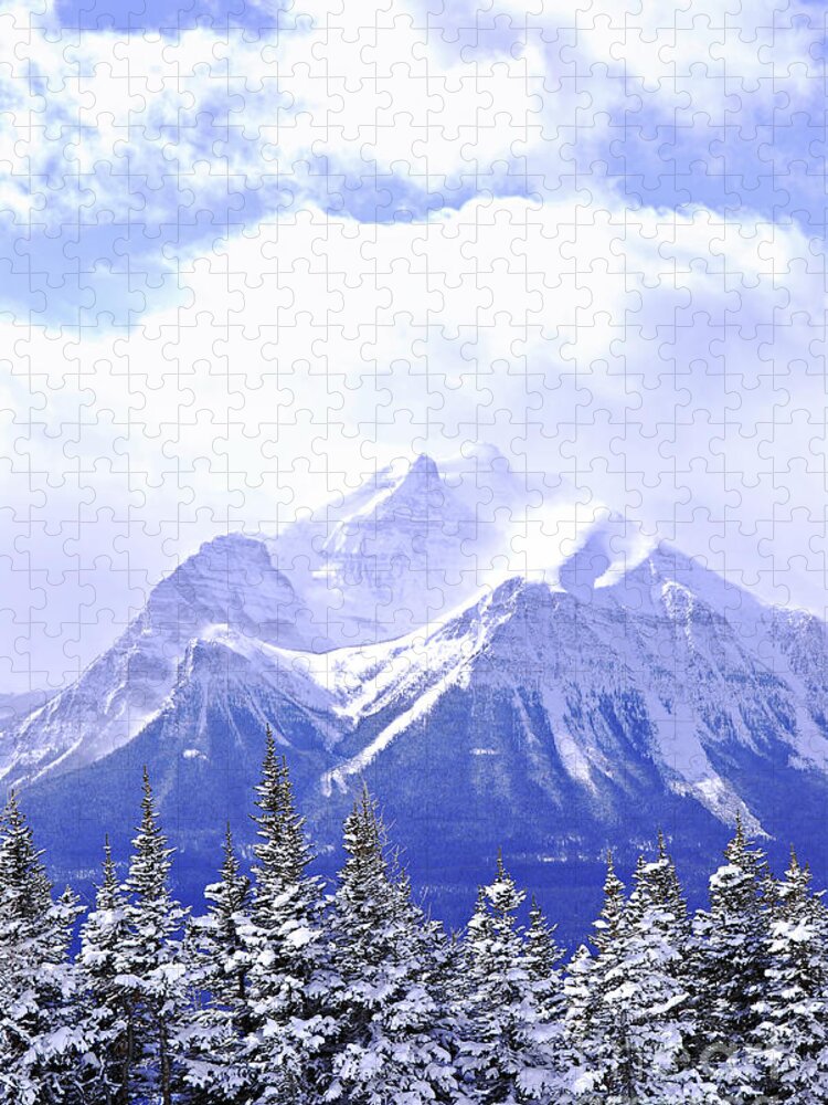 Mountain Jigsaw Puzzle featuring the photograph Snowy mountain by Elena Elisseeva