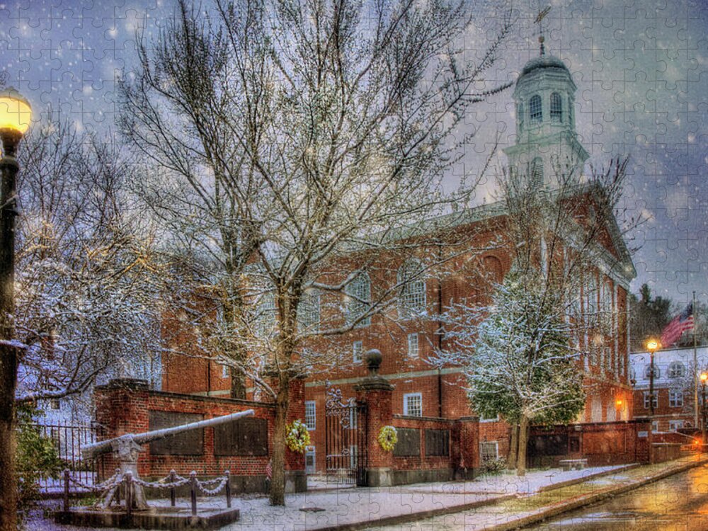 Peterborough Jigsaw Puzzle featuring the photograph Snowy New England Morning in Peterborough New Hampshire by Joann Vitali