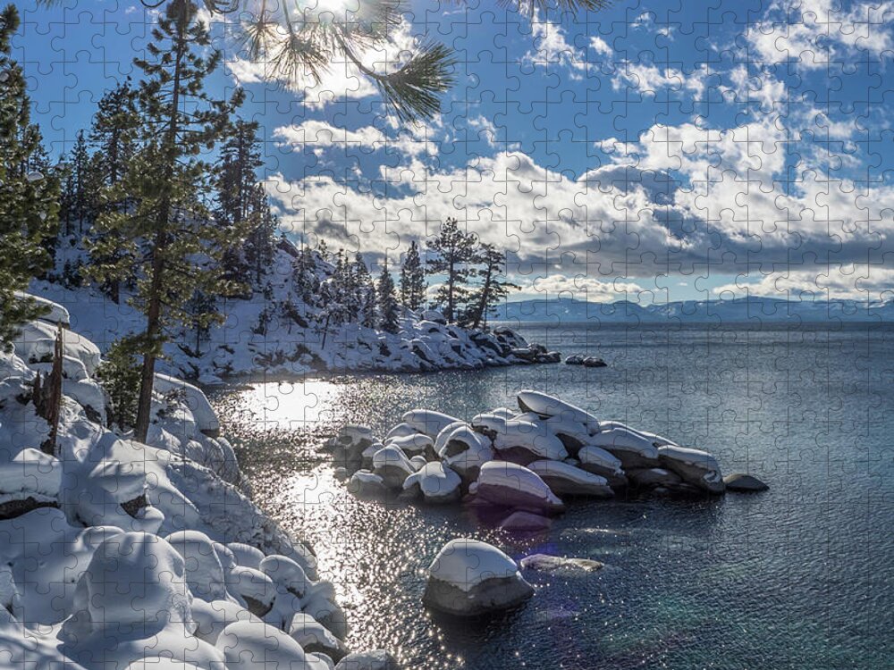 Lake Jigsaw Puzzle featuring the photograph Snowy Tahoe by Martin Gollery