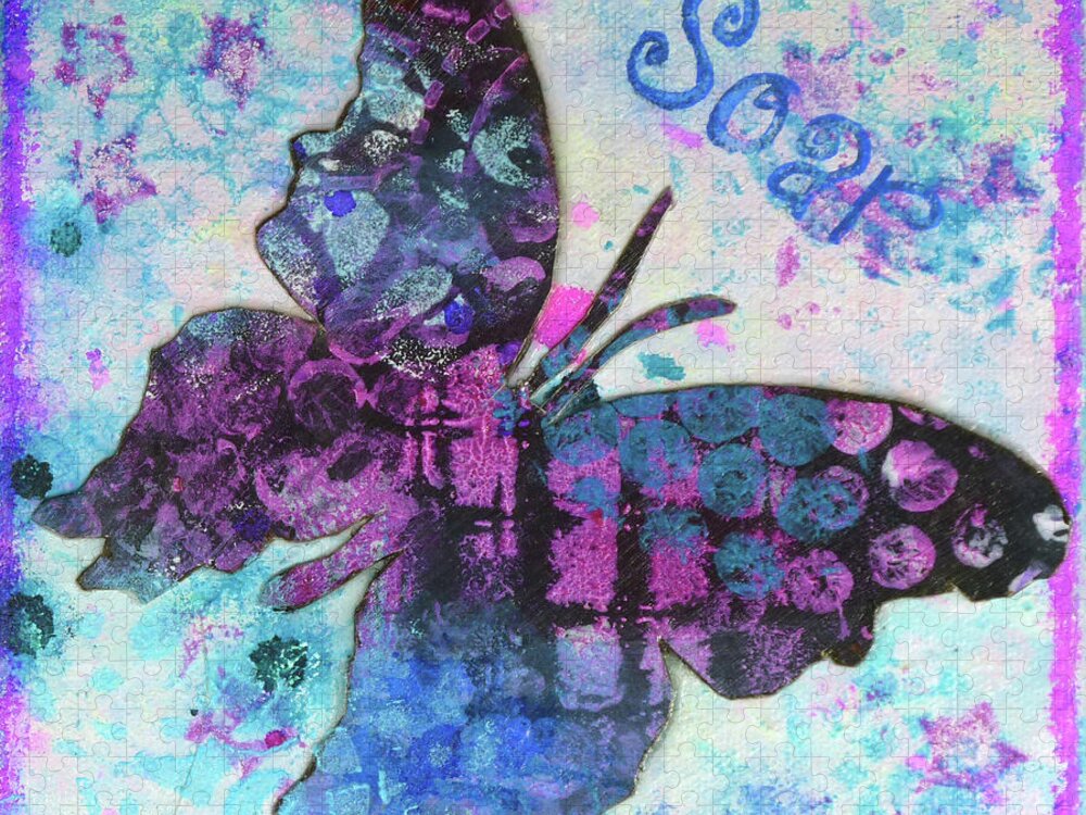 Crisman Jigsaw Puzzle featuring the painting Soar Butterfly by Lisa Crisman