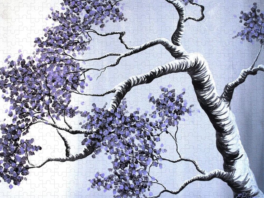 Purple Tree Jigsaw Puzzle featuring the painting Solace by Emily Page