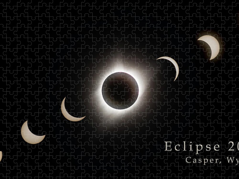 Wyoming Jigsaw Puzzle featuring the photograph Solar Eclipse Collage 3 by Rikk Flohr