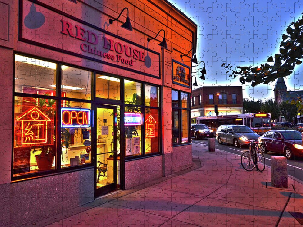 Somerville Jigsaw Puzzle featuring the photograph Somerville Red House Union Square Somerville MA by Toby McGuire