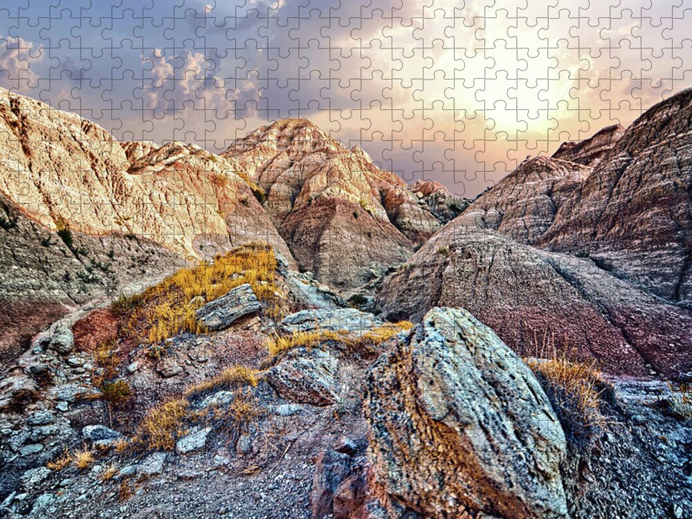 Badlands Jigsaw Puzzle featuring the photograph South Dakota 2 by Bonfire Photography