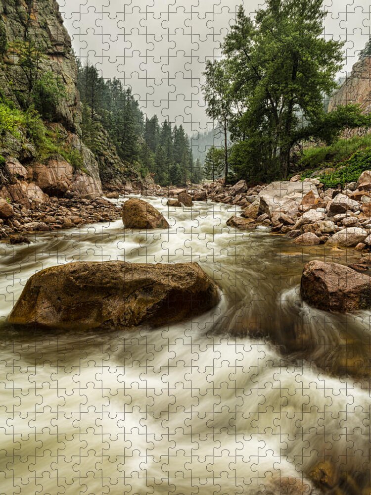 Water Jigsaw Puzzle featuring the photograph South St Vrain Canyon Portrait Boulder County CO by James BO Insogna