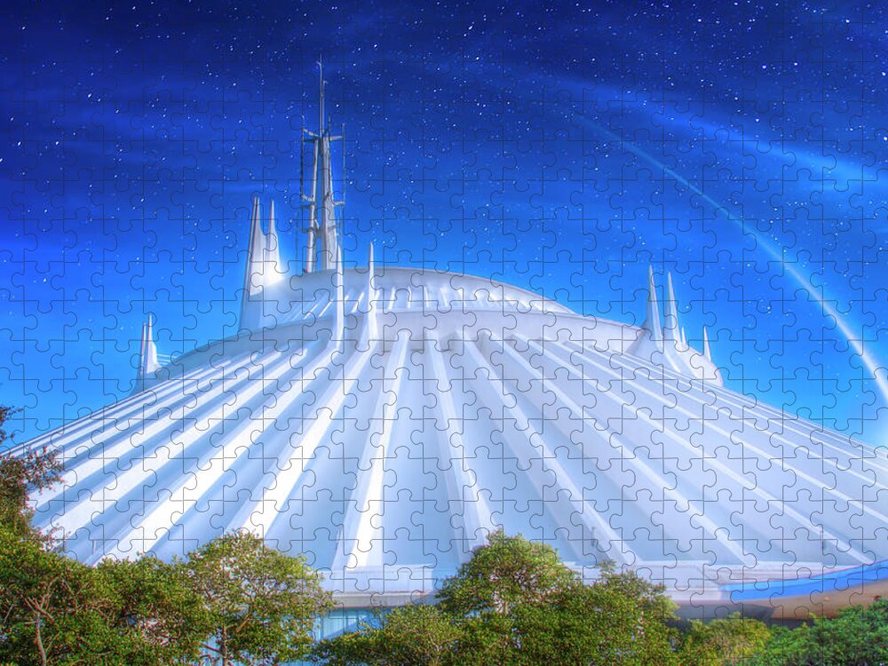 Magic Kingdom Jigsaw Puzzle featuring the photograph Space Mountain by Mark Andrew Thomas