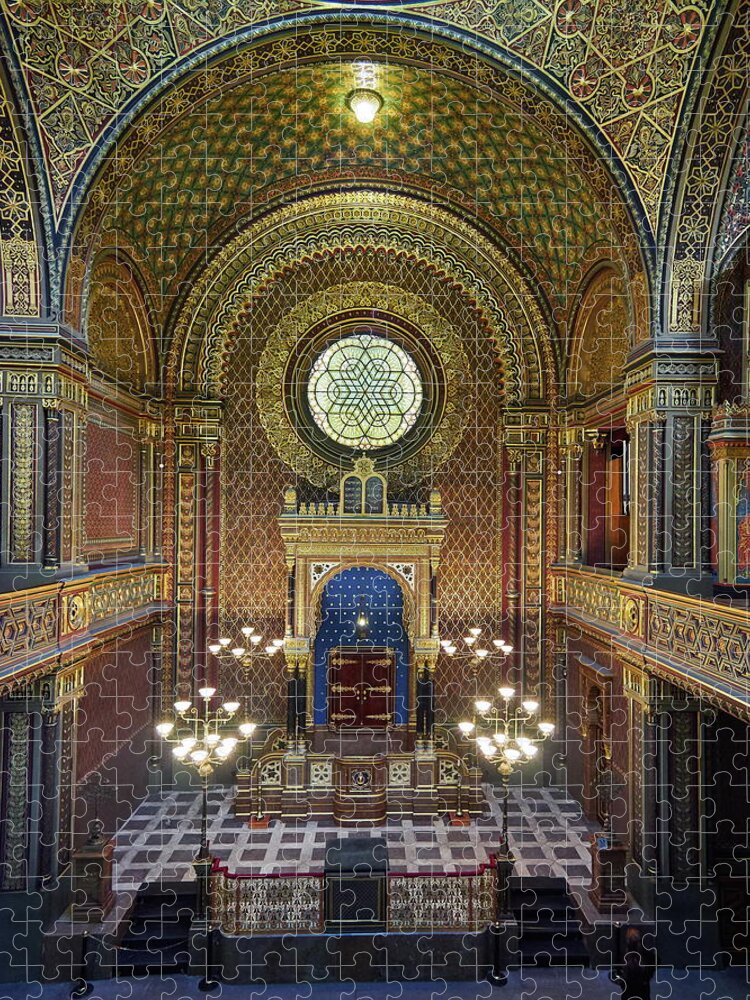 Espanjalainen Synagoga Jigsaw Puzzle featuring the photograph Spanish Synagogue. Prague spring 2017 by Jouko Lehto