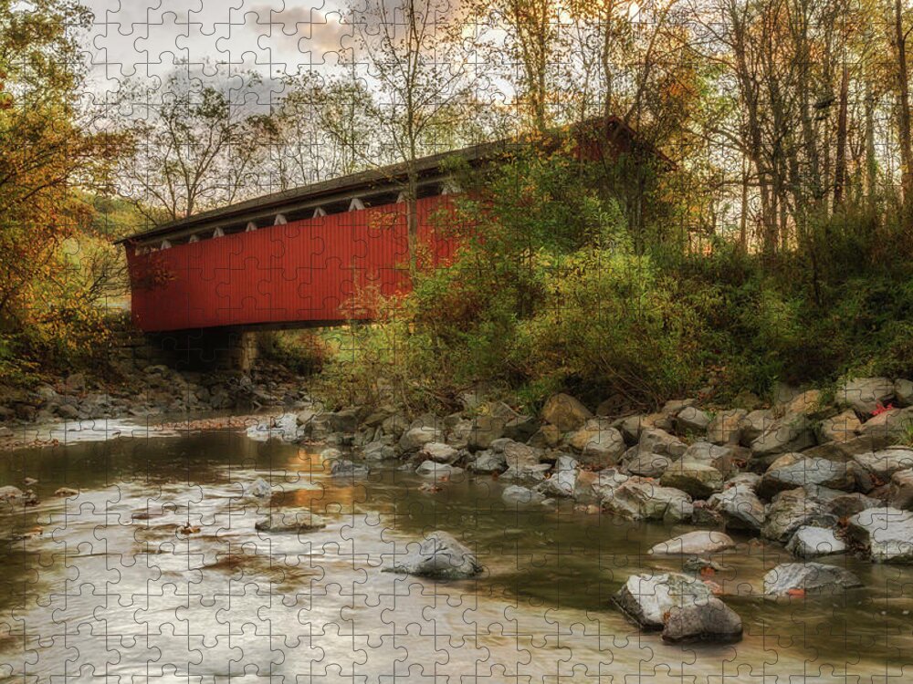 Spanning Across The Stream Jigsaw Puzzle featuring the photograph Spanning Across The Stream by Dale Kincaid