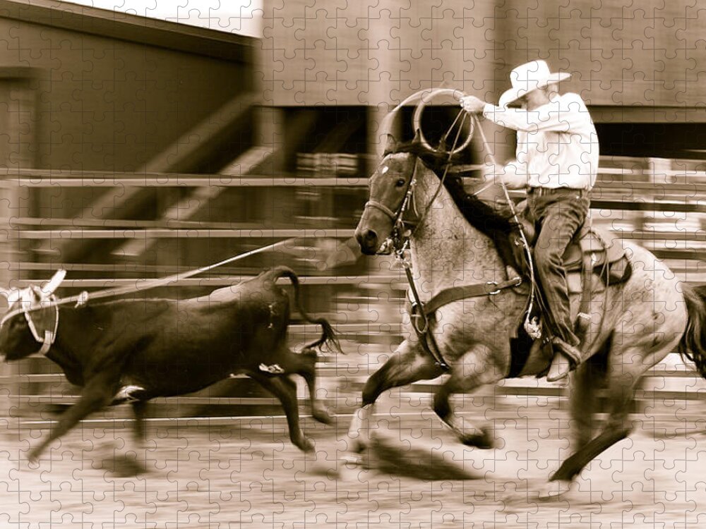 Rodeo Jigsaw Puzzle featuring the photograph Speed by Scott Sawyer