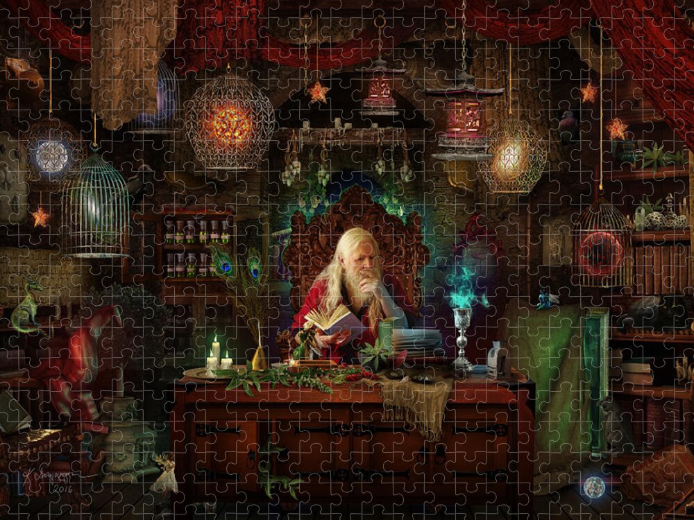 Fantasy Jigsaw Puzzle featuring the digital art Spellbound by FireFlux Studios