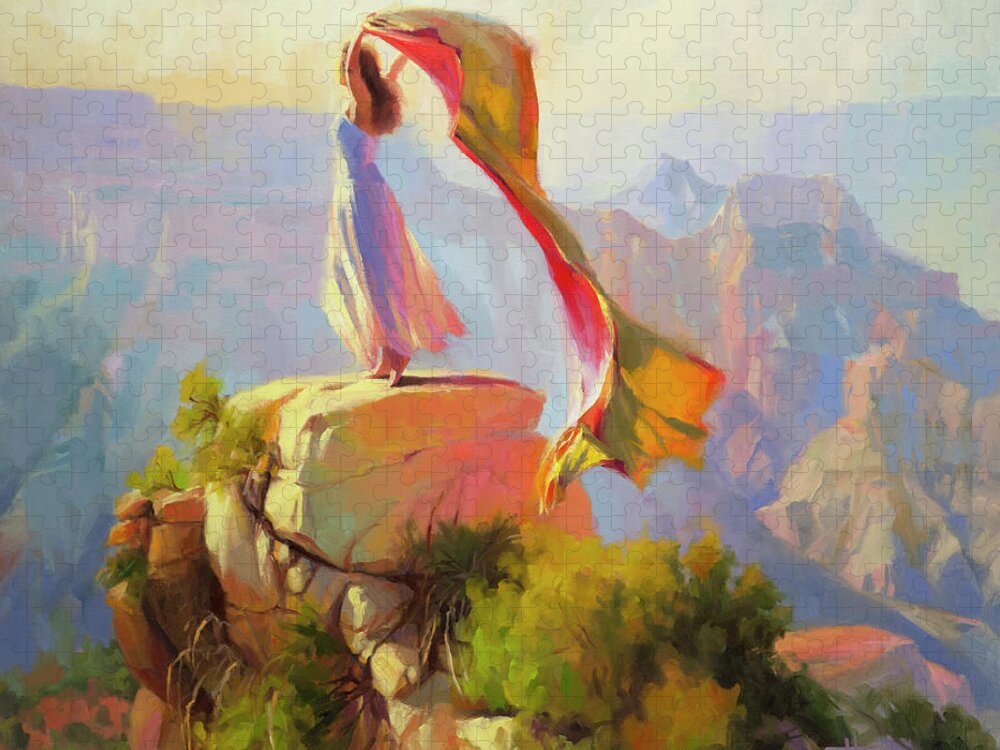 Southwest Jigsaw Puzzle featuring the painting Spirit of the Canyon by Steve Henderson