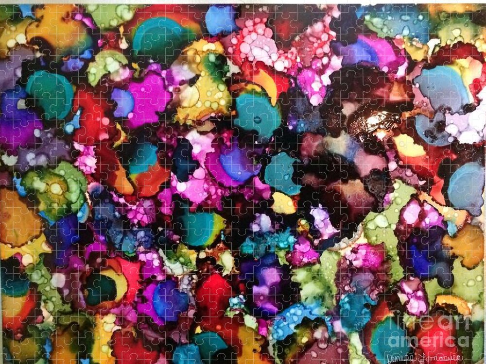 Alcohol Ink Jigsaw Puzzle featuring the painting Splendor by Denise Tomasura