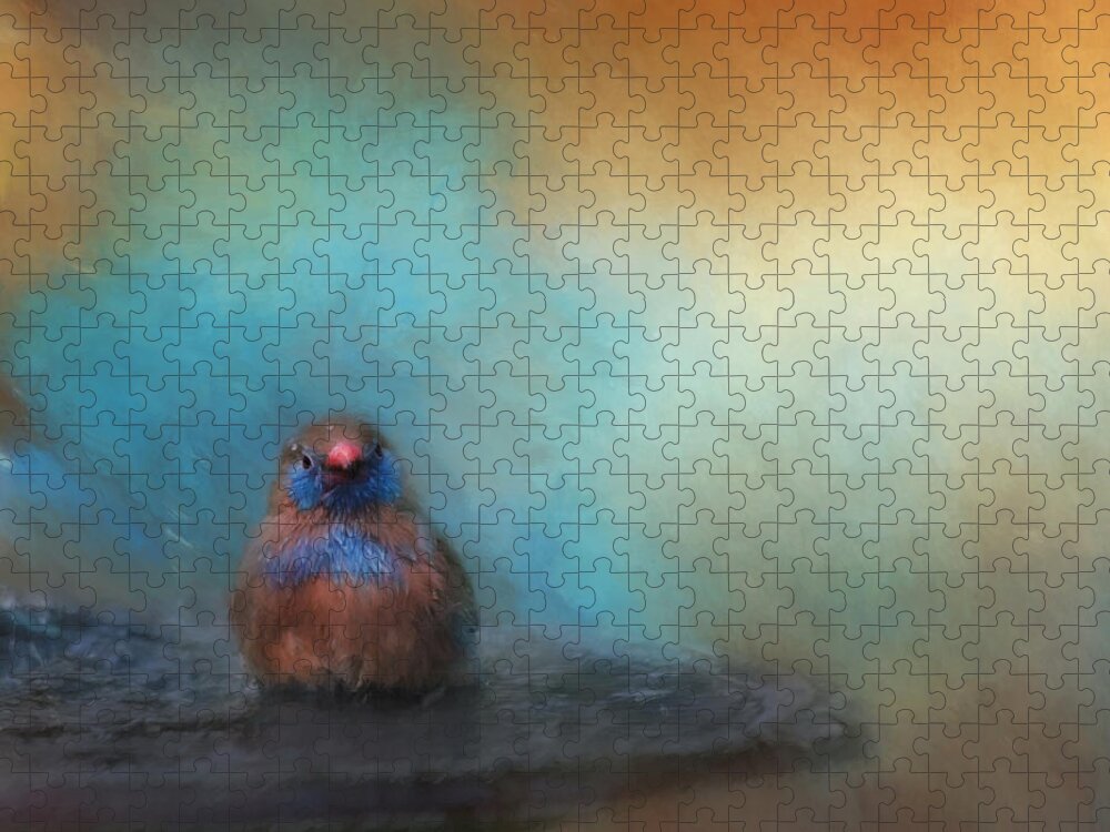 Bird Jigsaw Puzzle featuring the photograph Splish Splash by Kim Hojnacki
