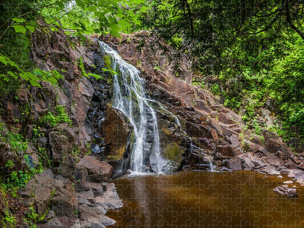 Flowing Jigsaw Puzzle featuring the photograph Split Rock Falls by Rikk Flohr