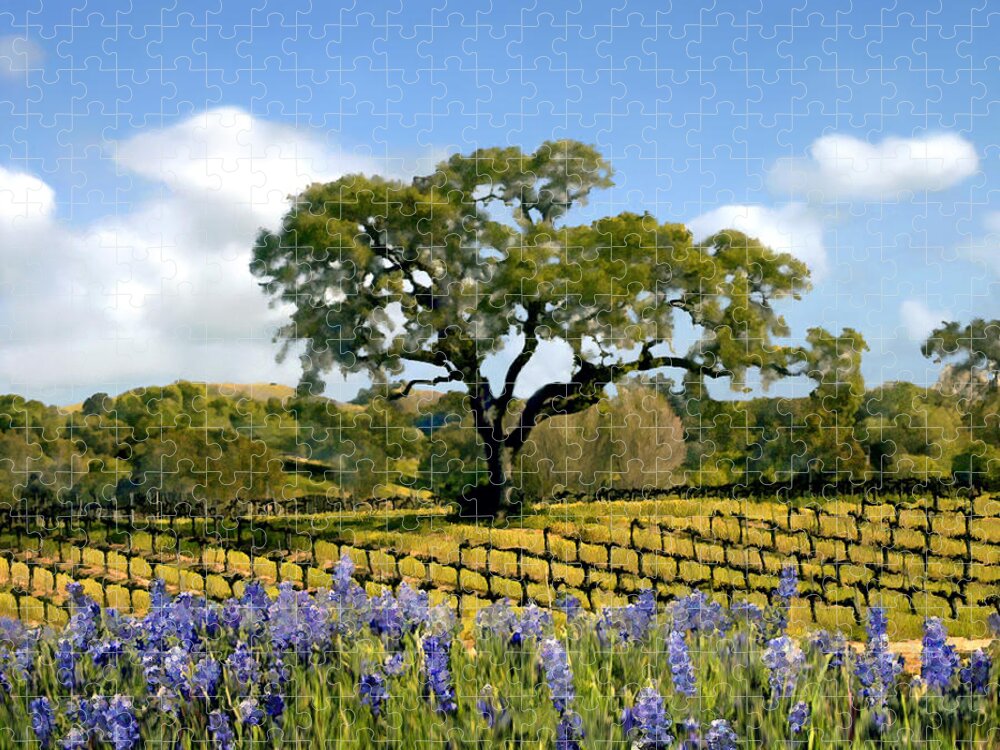 Vineyards Jigsaw Puzzle featuring the photograph Spring in the vineyard by Kurt Van Wagner