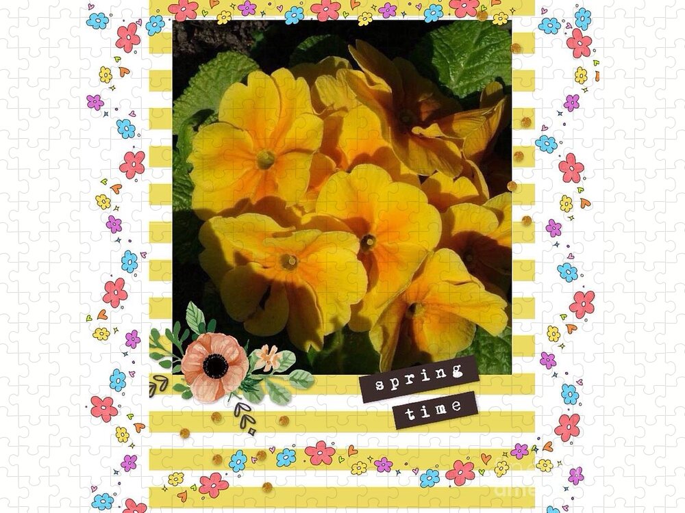 Primroses Jigsaw Puzzle featuring the photograph Springtime Primroses 2 by Joan-Violet Stretch