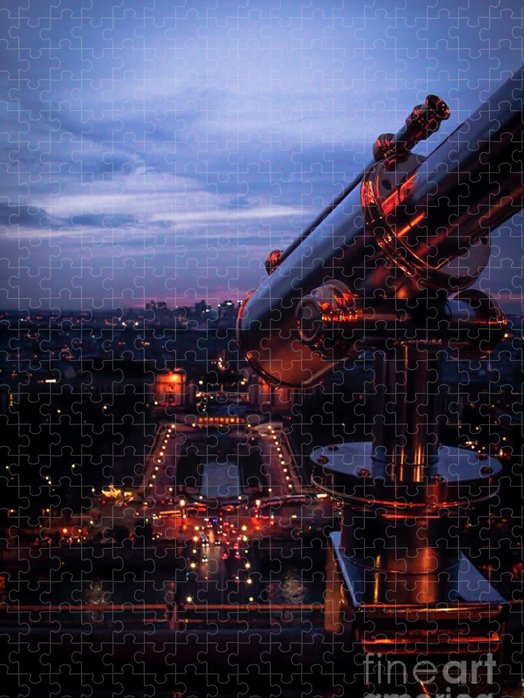 Paris Jigsaw Puzzle featuring the photograph Spyglass Over Paris by Marina McLain