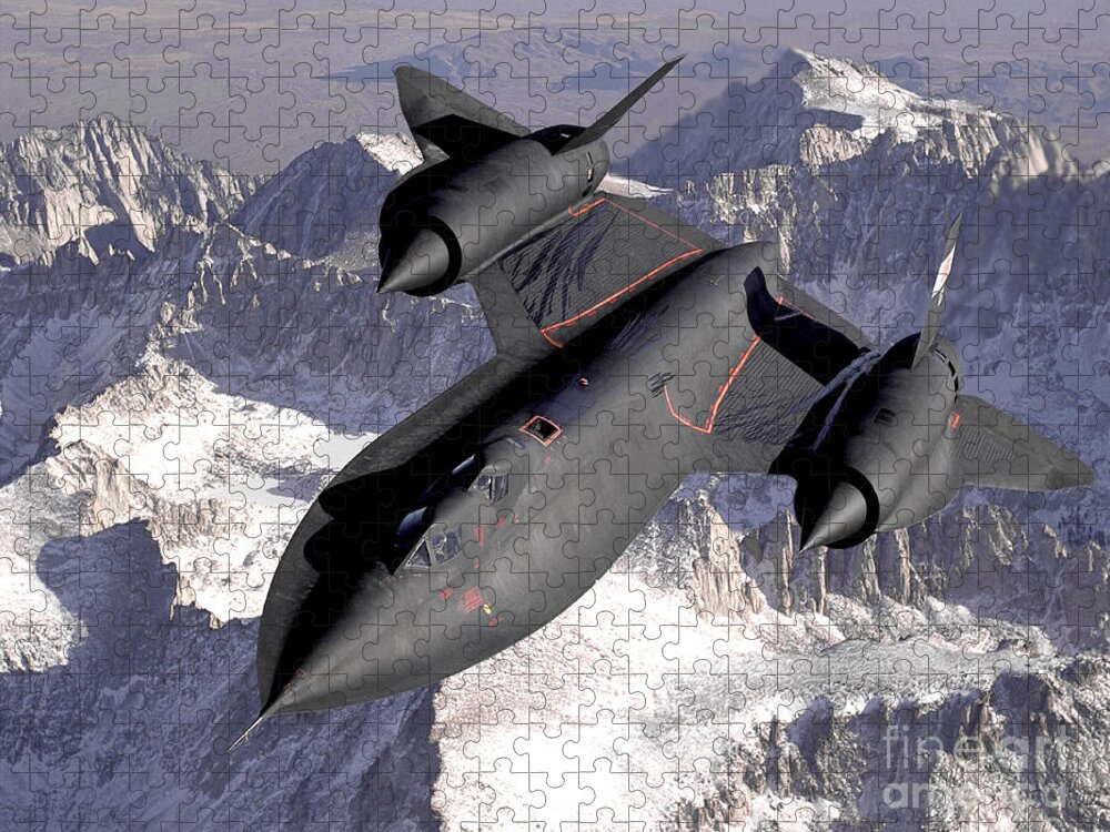 Science Jigsaw Puzzle featuring the photograph SR-71 Blackbird 1990s by NASA Science Source