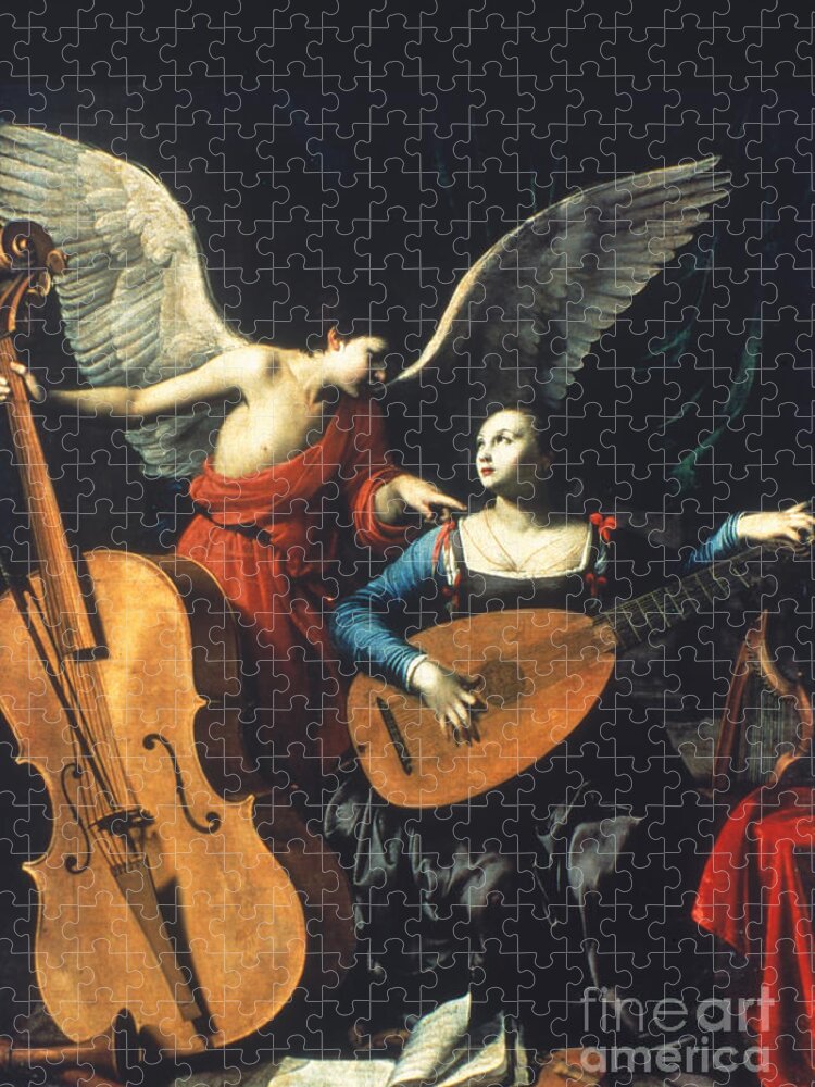 1600 Jigsaw Puzzle featuring the painting St. Cecilia And The Angel by Granger