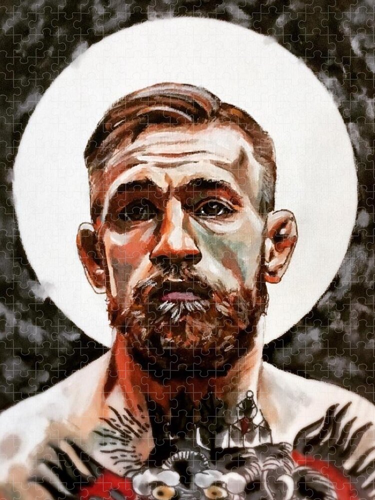 Conor Mcgregor Jigsaw Puzzle featuring the painting Saint Conor by Joel Tesch