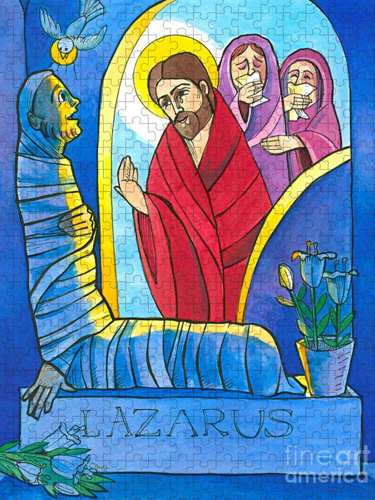 St. Lazarus Jigsaw Puzzle featuring the painting St. Lazarus - MMLZR by Br Mickey McGrath OSFS