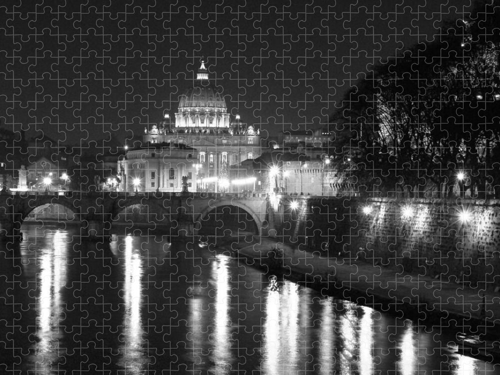 Italy Jigsaw Puzzle featuring the photograph St. Peters at Night by Donna Corless