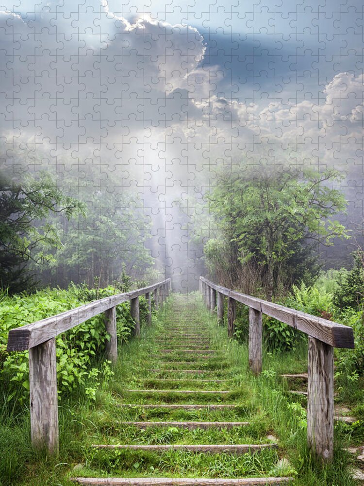 Appalachia Jigsaw Puzzle featuring the photograph Stairway Up to Heaven by Debra and Dave Vanderlaan
