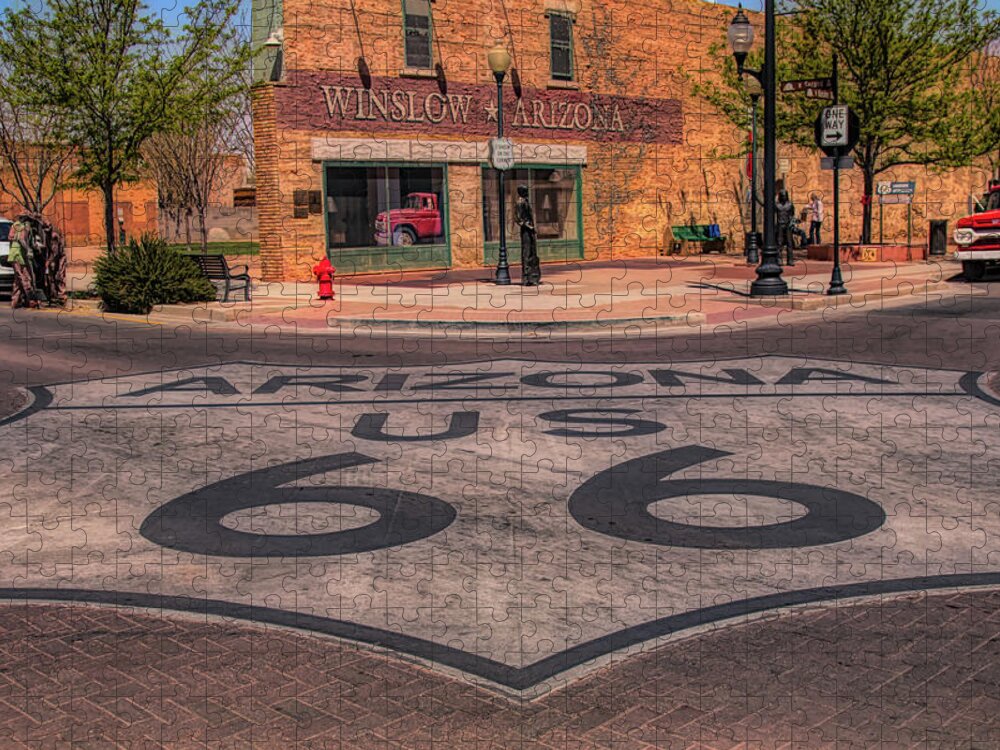 Winslow Arizona Jigsaw Puzzle featuring the photograph Standin on the corner by Jeff Folger