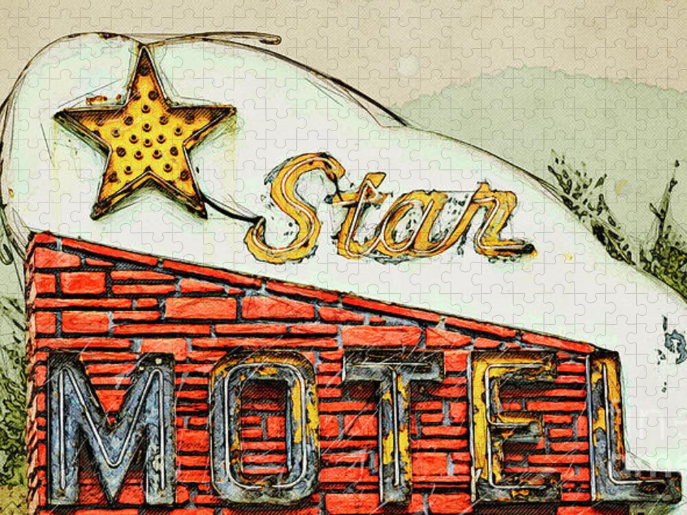 Florida Jigsaw Puzzle featuring the photograph Star Motel by Lenore Locken