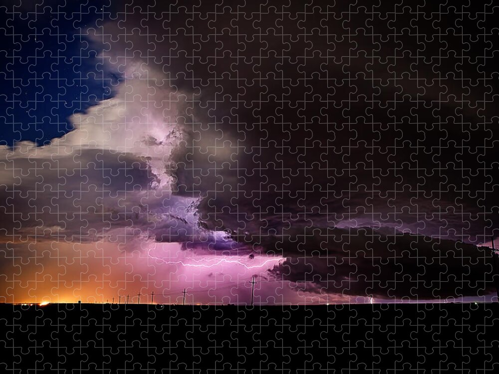 Storm Jigsaw Puzzle featuring the photograph Starry Thunder by Thomas Zimmerman