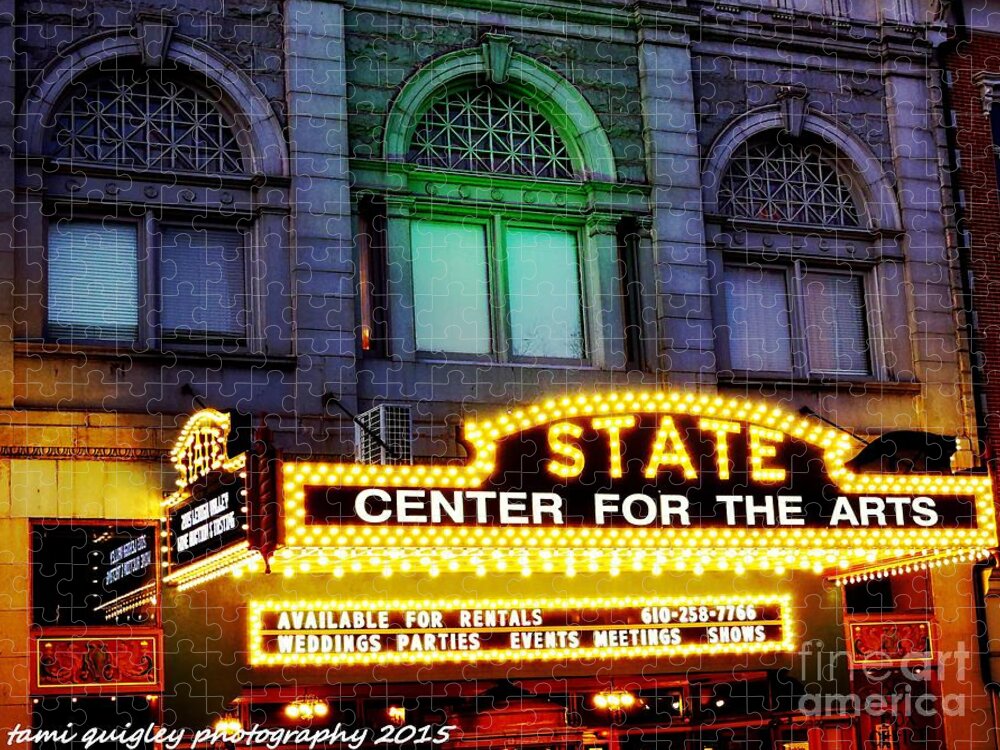 State Theatre Jigsaw Puzzle featuring the photograph State Of The Evening by Tami Quigley