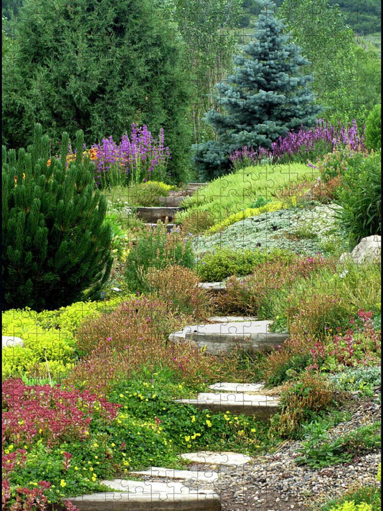 Steamboat Springs Jigsaw Puzzle featuring the photograph Steamboat Garden Path by Peggy Dietz