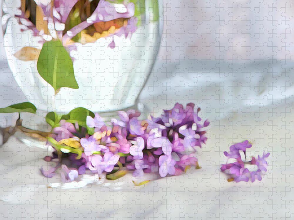 Theresa Tahara Jigsaw Puzzle featuring the photograph Still Life With Lilacs by Theresa Tahara