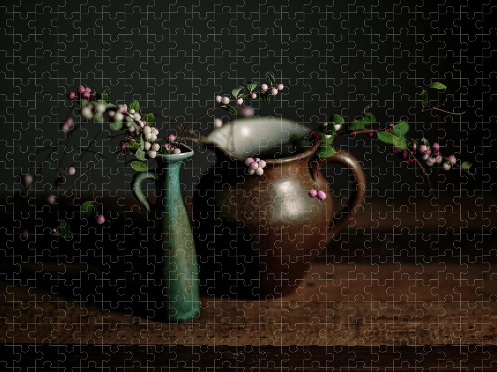 Still Life Jigsaw Puzzle featuring the photograph Still Life with Stoneware by Nailia Schwarz