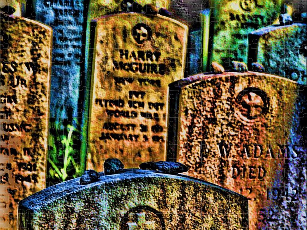 Gravestone Jigsaw Puzzle featuring the digital art Stones by Vincent Green