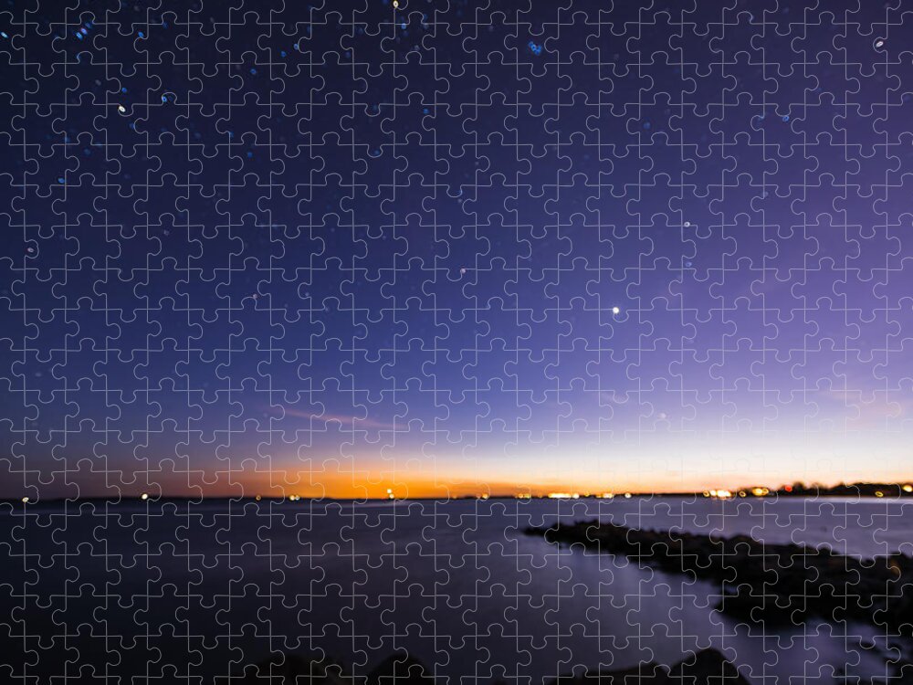 Night Jigsaw Puzzle featuring the photograph Stonington Skies by Robert McKay Jones