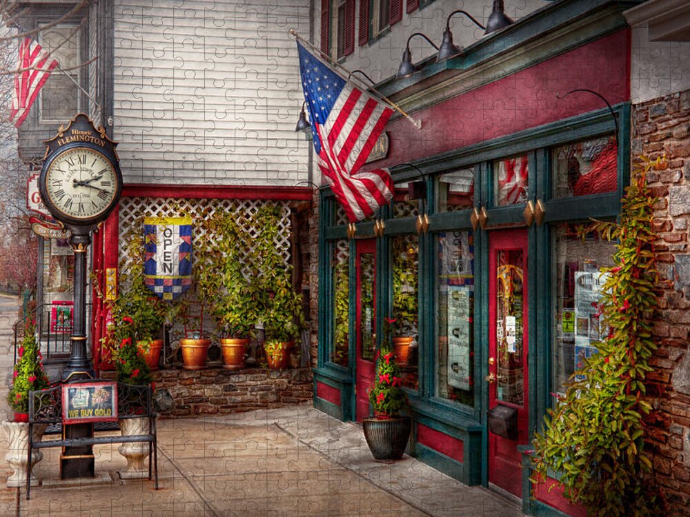 New Jersey Jigsaw Puzzle featuring the photograph Store - Flemington NJ - Historic Flemington by Mike Savad