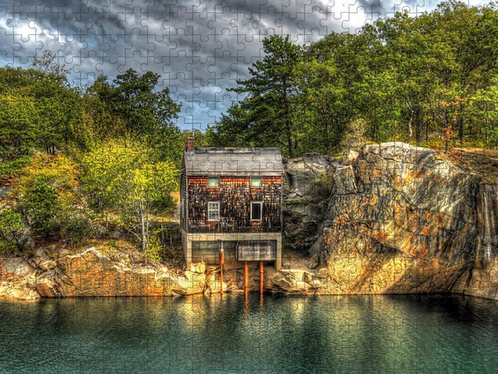 Quarry Jigsaw Puzzle featuring the photograph Storm Clouds Cross The Quarry At High Noon by Liz Mackney