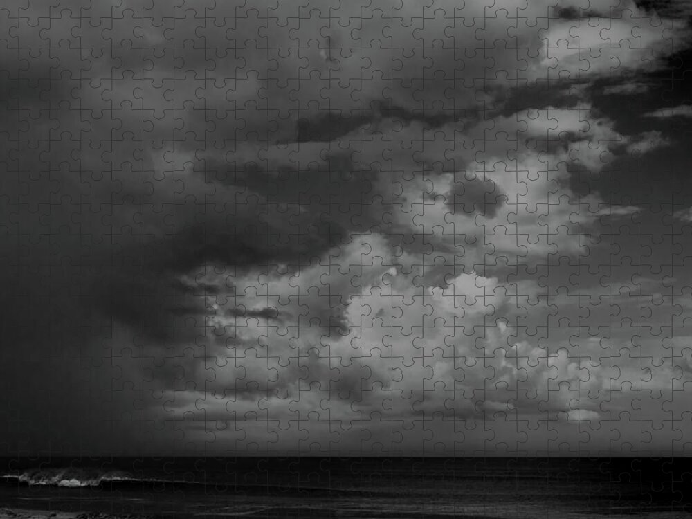 Storm Clouds Over Ocean Jigsaw Puzzle featuring the photograph Storm Clouds Over Ocean #1 by Paul Rebmann