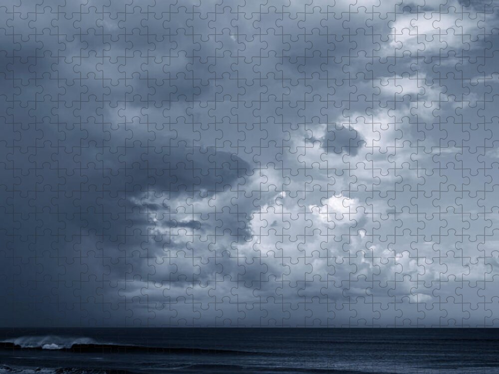 Storm Jigsaw Puzzle featuring the photograph Storm Clouds Over Ocean #2 by Paul Rebmann