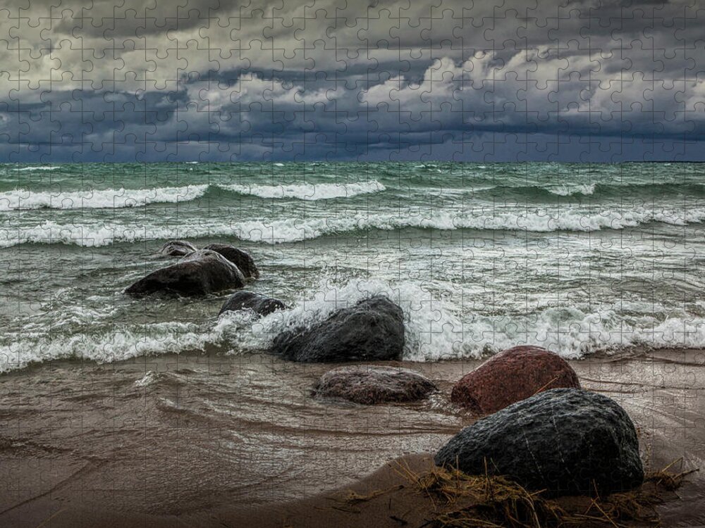 Sturgeon Bay Jigsaw Puzzle featuring the photograph Storm on Sturgeon Bay by Randall Nyhof