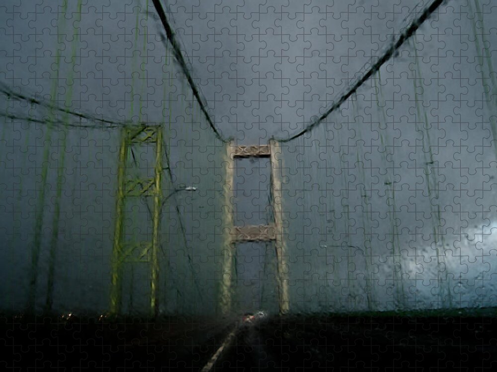 Narrows Bridge Jigsaw Puzzle featuring the photograph Storm Over The Narrows by Jani Freimann