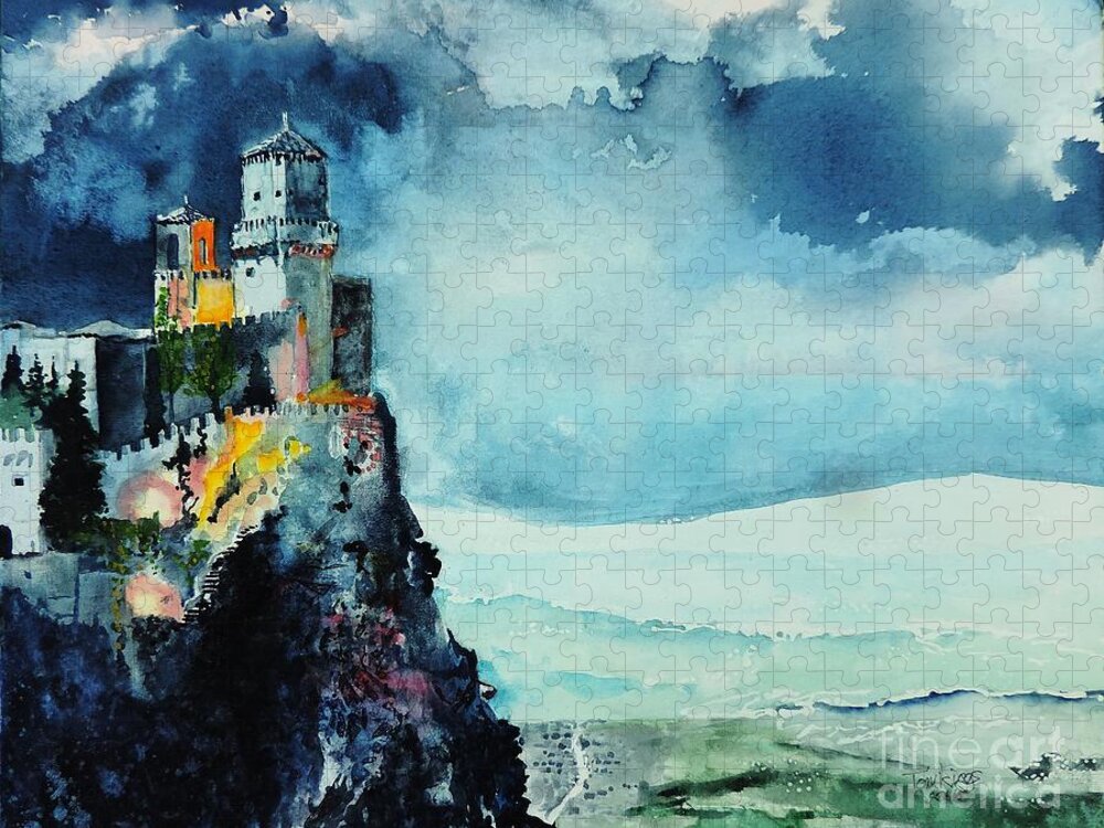 Storm Jigsaw Puzzle featuring the painting Storm the Castle by Tom Riggs