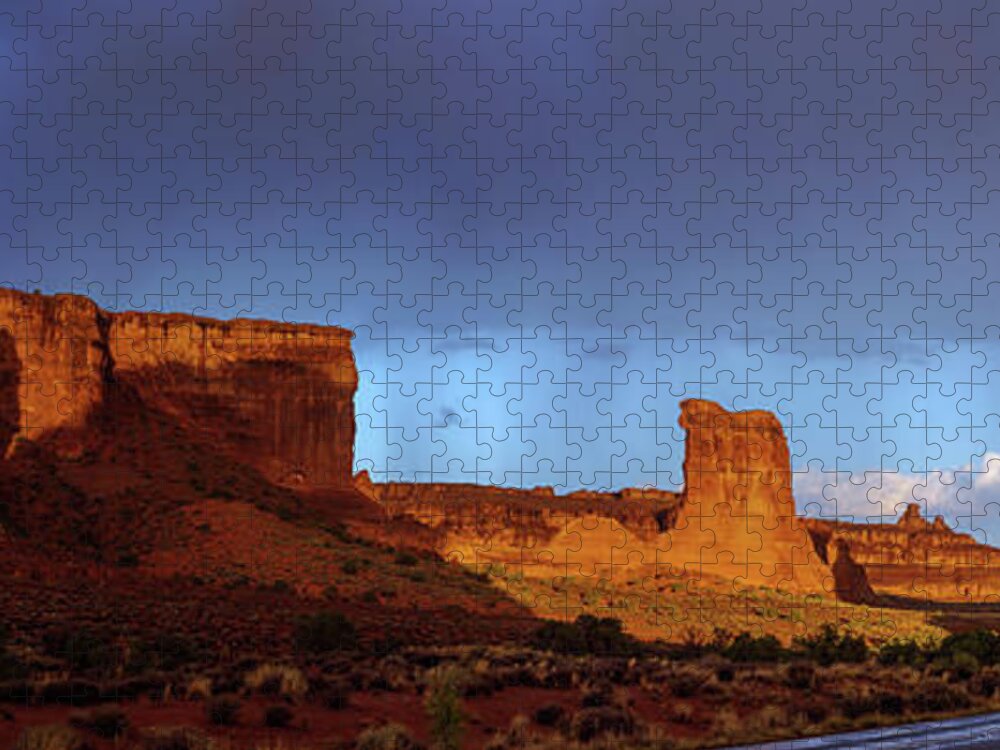 Stormy Desert Jigsaw Puzzle featuring the photograph Stormy Desert by Chad Dutson