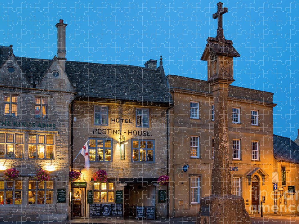 Stow On The Wold Jigsaw Puzzle featuring the photograph Stow on the Wold - Twilight by Brian Jannsen