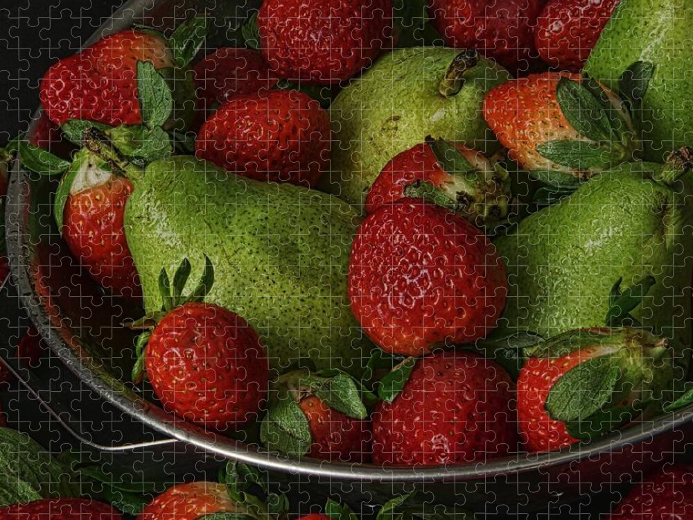 Pears Jigsaw Puzzle featuring the photograph Strawberries and Pears II by Richard Rizzo