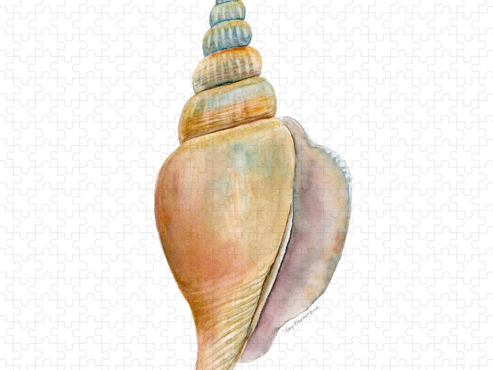 Conch Shell Painting Jigsaw Puzzle featuring the painting Strombus Vittatus Shell by Amy Kirkpatrick