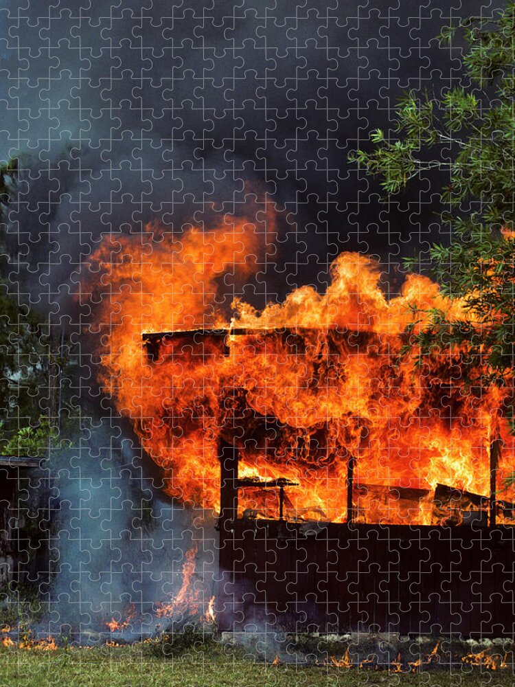 Big Cypress National Preserve Jigsaw Puzzle featuring the photograph Structure Fire by Robert Potts
