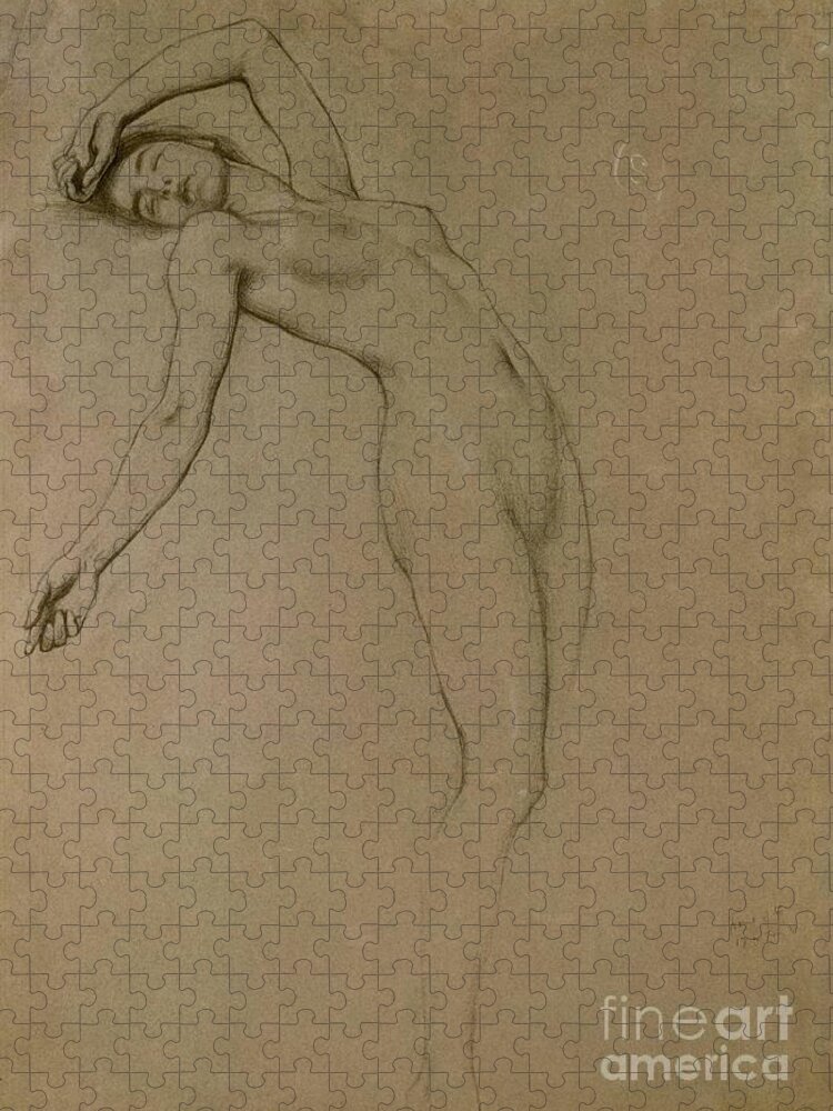 Study Jigsaw Puzzle featuring the drawing Study for Clyties of the Mist by Herbert James Draper