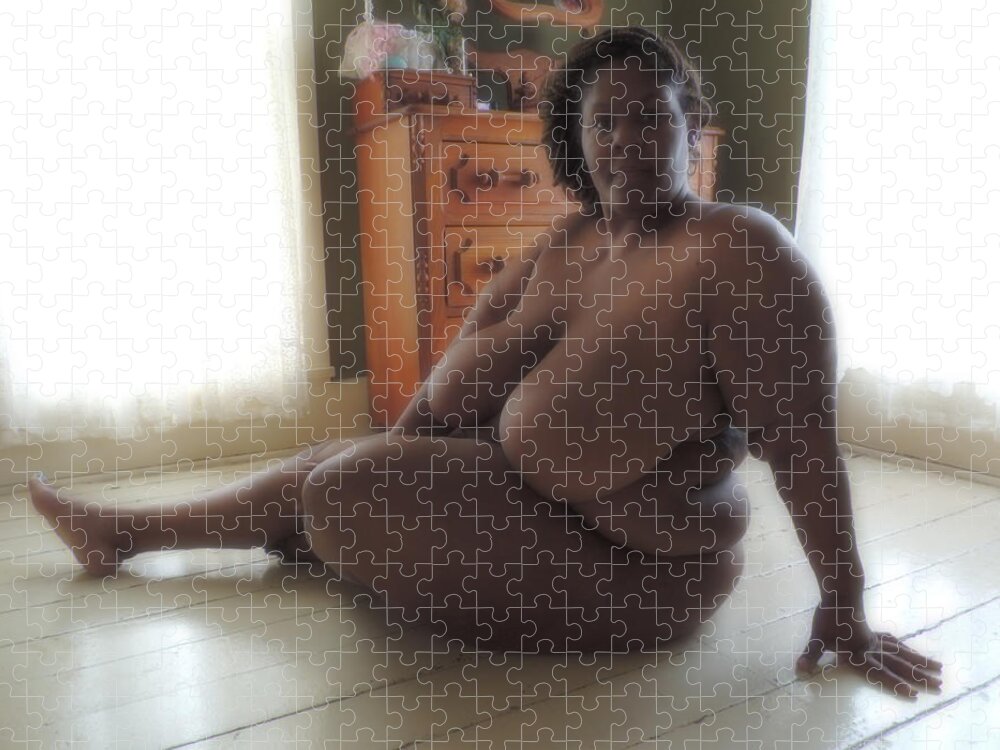Zaftig Jigsaw Puzzle featuring the photograph Study of Her Monumental Curves by Andrew Chambers